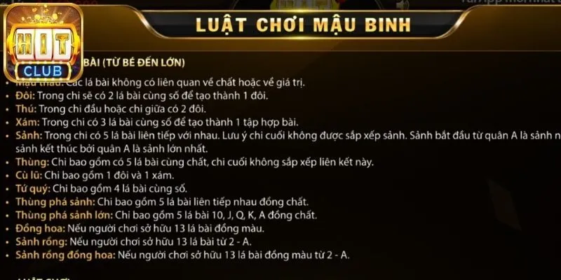 Mậu binh Hitclub và kỹ thuật sắp xếp 13 quân bài tối ưu